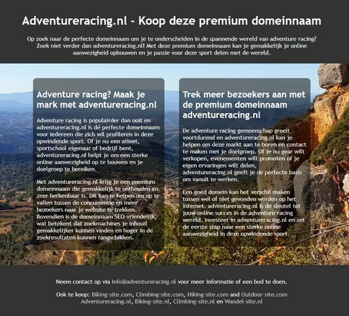 Voorbeeld van Adventureracing.nl website