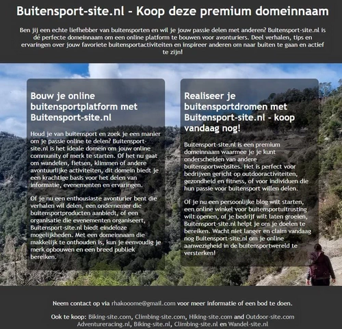 Voorbeeld van Buitensport-site.nl website