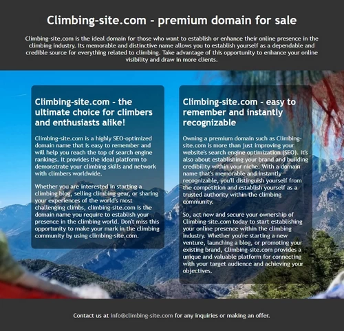 Voorbeeld van Climbing-site.com website