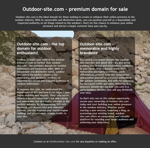 Voorbeeld van Outdoor-site.com website