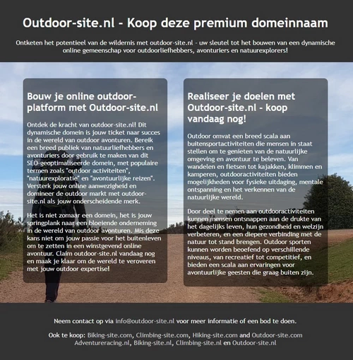 Voorbeeld van Outdoor-site.nl website