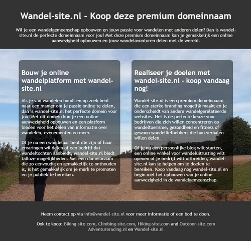 Voorbeeld van Wandel-site.nl website